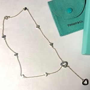 Tiffany Sterling Silver Heart Lariat Necklace